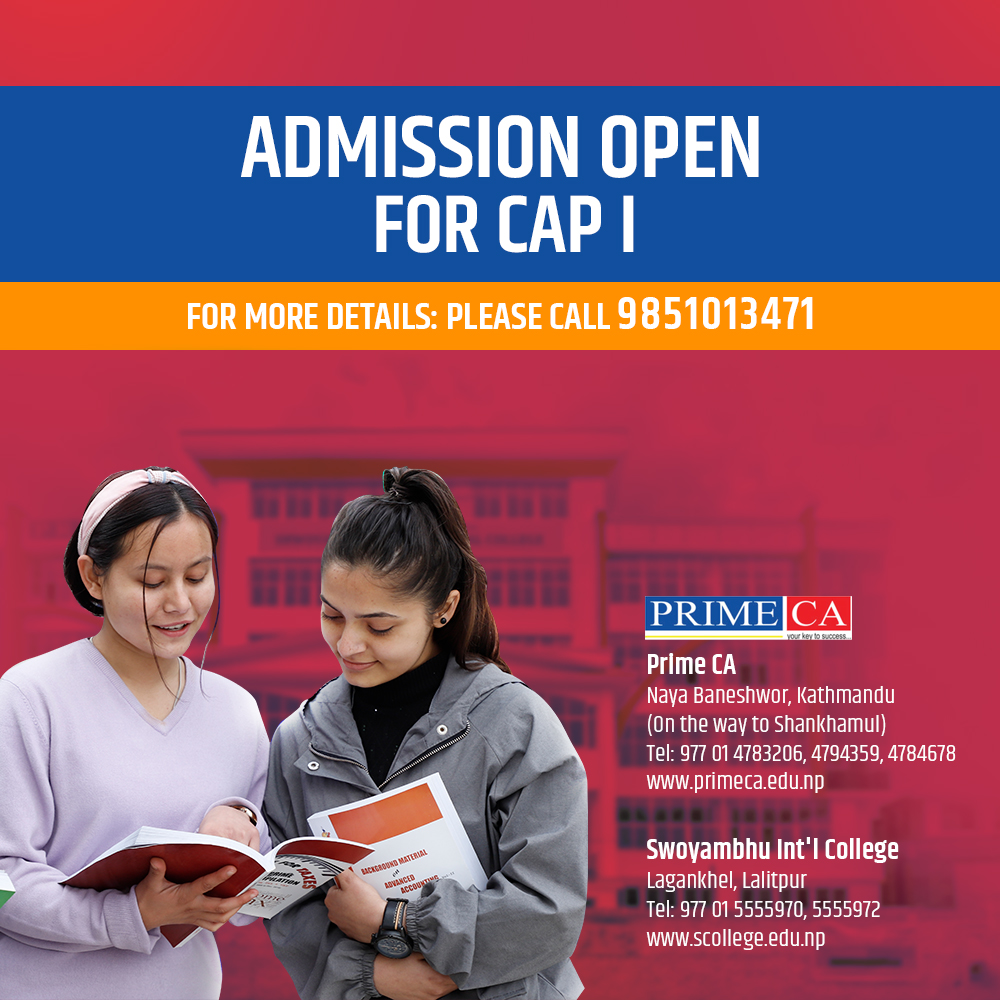 Admission Open For CAP I – Prime CA | Swoyambhu INT'l College