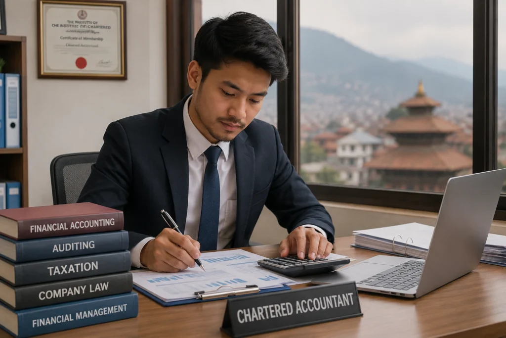 Nepali Chartered Accountancy student studying accounting and finance at a best CA institute in Nepal
